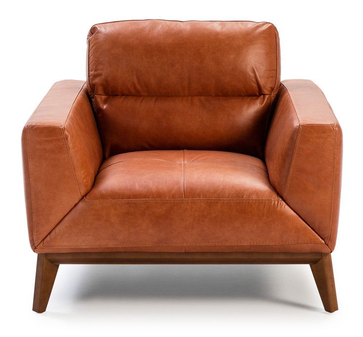 Fauteuil cuir de vachette marron Mura - Photo n°1