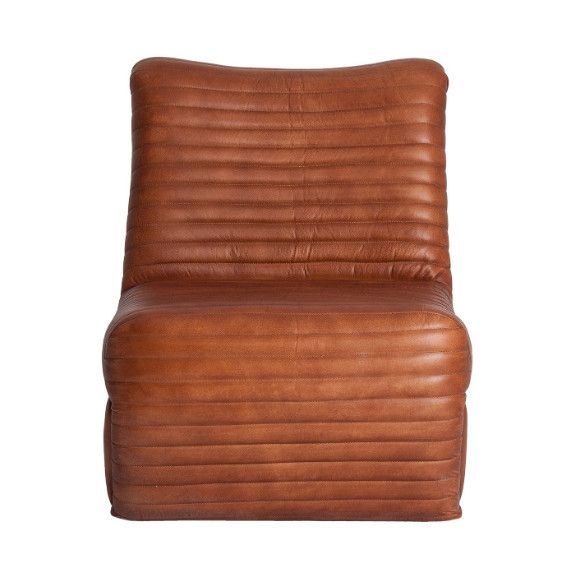Fauteuil cuir marron British - Photo n°1