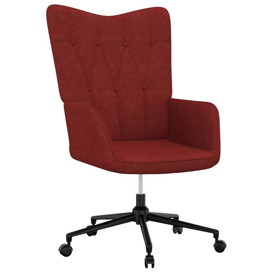 Fauteuil de bureau bordeaux Tissu 2 - Photo n°1