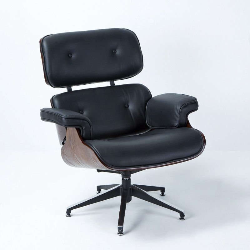 Fauteuil de bureau cuir noir - Photo n°1