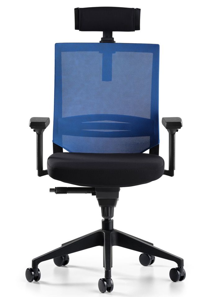 Fauteuil de bureau noir et bleu foncé Rozzi - Photo n°1