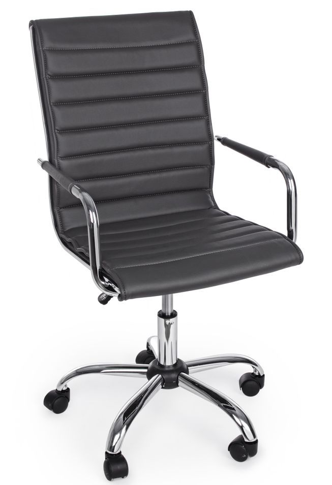 Fauteuil de bureau PERTH – Simili-cuir & base métal chromé - Photo n°1