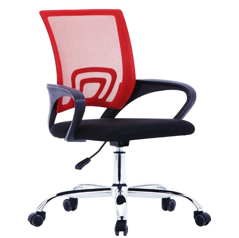 Fauteuil de bureau réglable tissu rouge et noir Play - Photo n°1