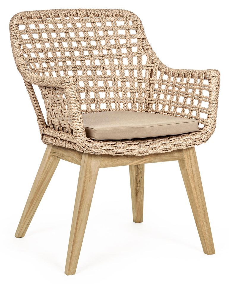 Fauteuil de jardin aluminium et tresse en fibre Raz - Lot de 2 - Photo n°1