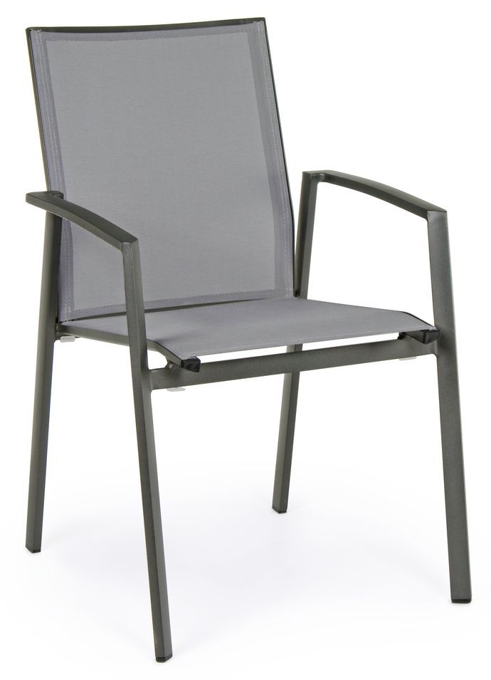 Fauteuil de jardin en aluminium anthracite Cadia - Lot de 4 - Photo n°1