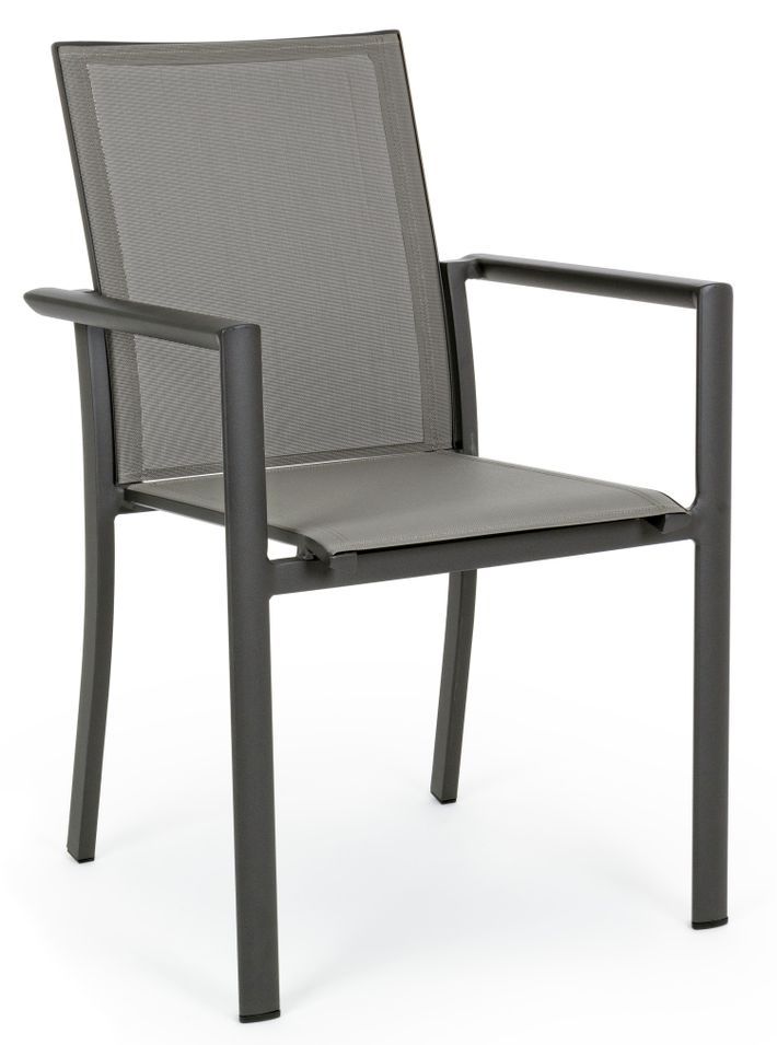 Fauteuil de jardin en aluminium anthracite Koni - Lot de 4 - Photo n°1