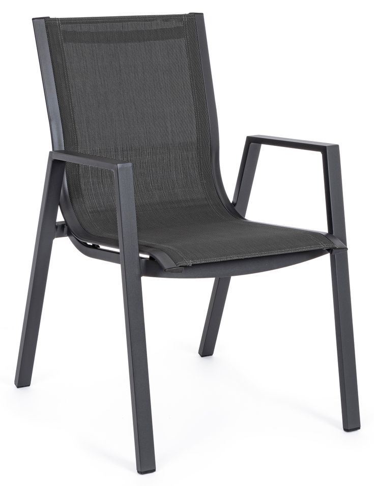 Fauteuil de jardin en aluminium anthracite Paga - Lot de 6 - Photo n°1