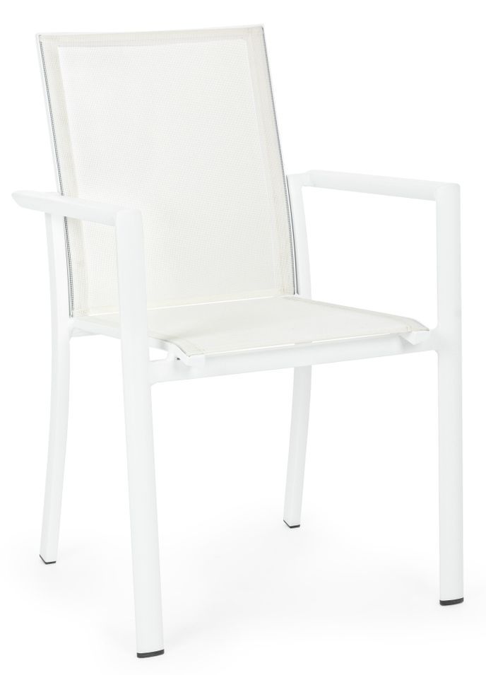 Fauteuil de jardin en aluminium blanc Koni - Lot de 4 - Photo n°1