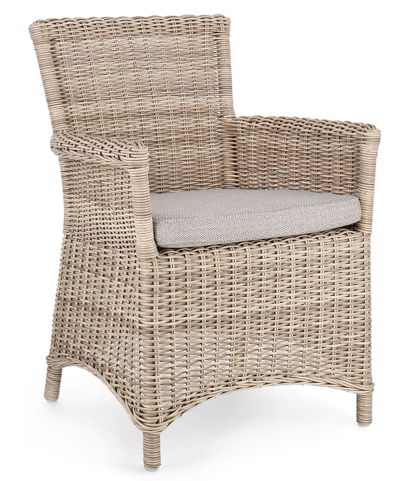Fauteuil de jardin tressages fibres synthétiques beige Guliver - Photo n°1