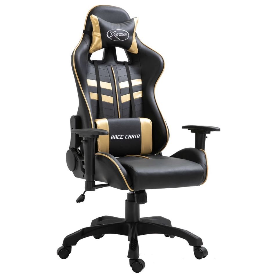 Fauteuil de jeux multimédia noir et doré Gaming - Photo n°1