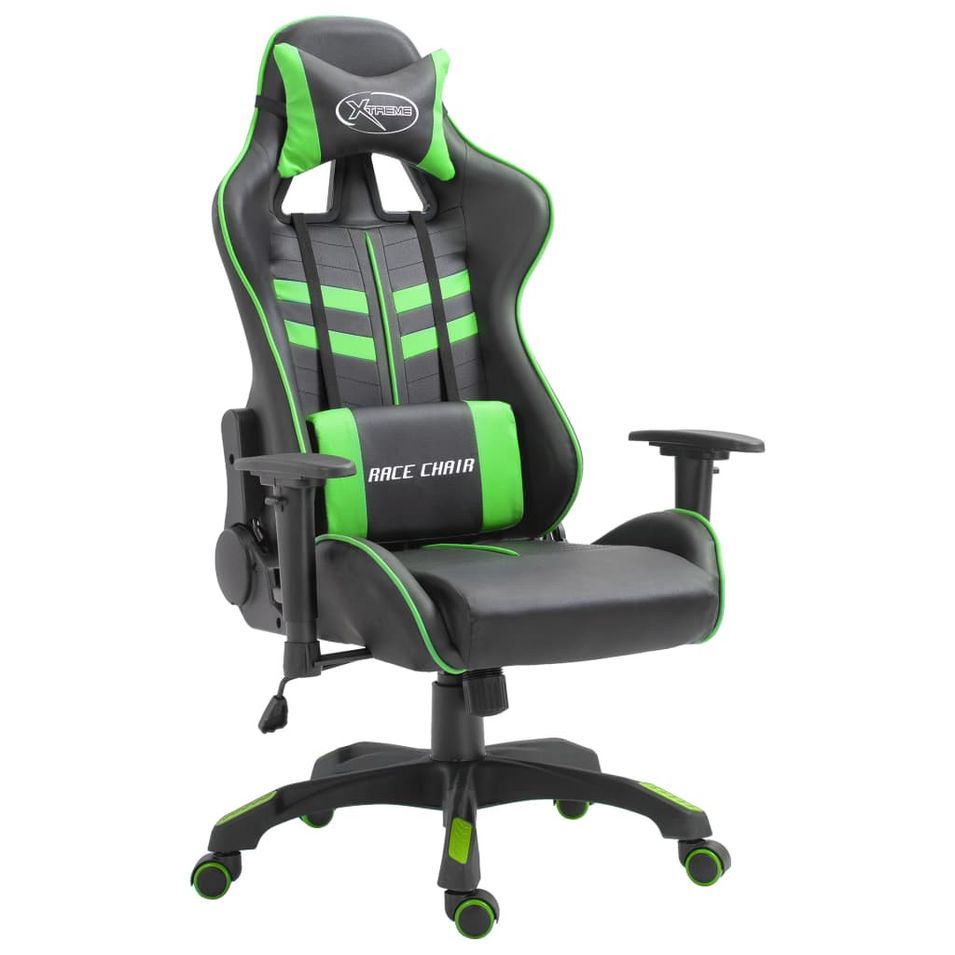 Fauteuil de jeux multimédia noir et vert Gaming - Photo n°1