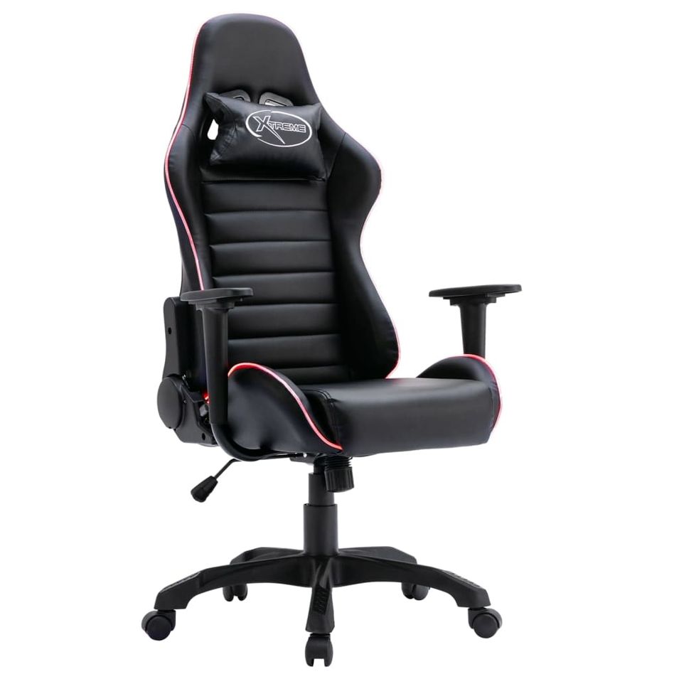 Fauteuil de jeux vidéo avec LED Noir Similicuir - Photo n°1