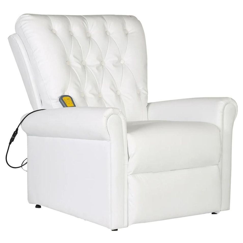 Fauteuil de massage Blanc Similicuir - Photo n°1