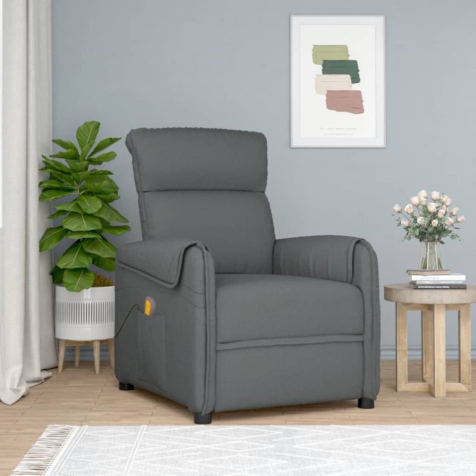 Fauteuil de massage Gris foncé Tissu - Photo n°1
