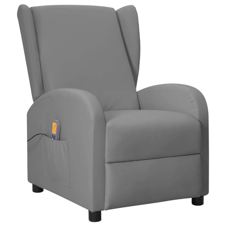 Fauteuil de massage Gris Similicuir - Photo n°1