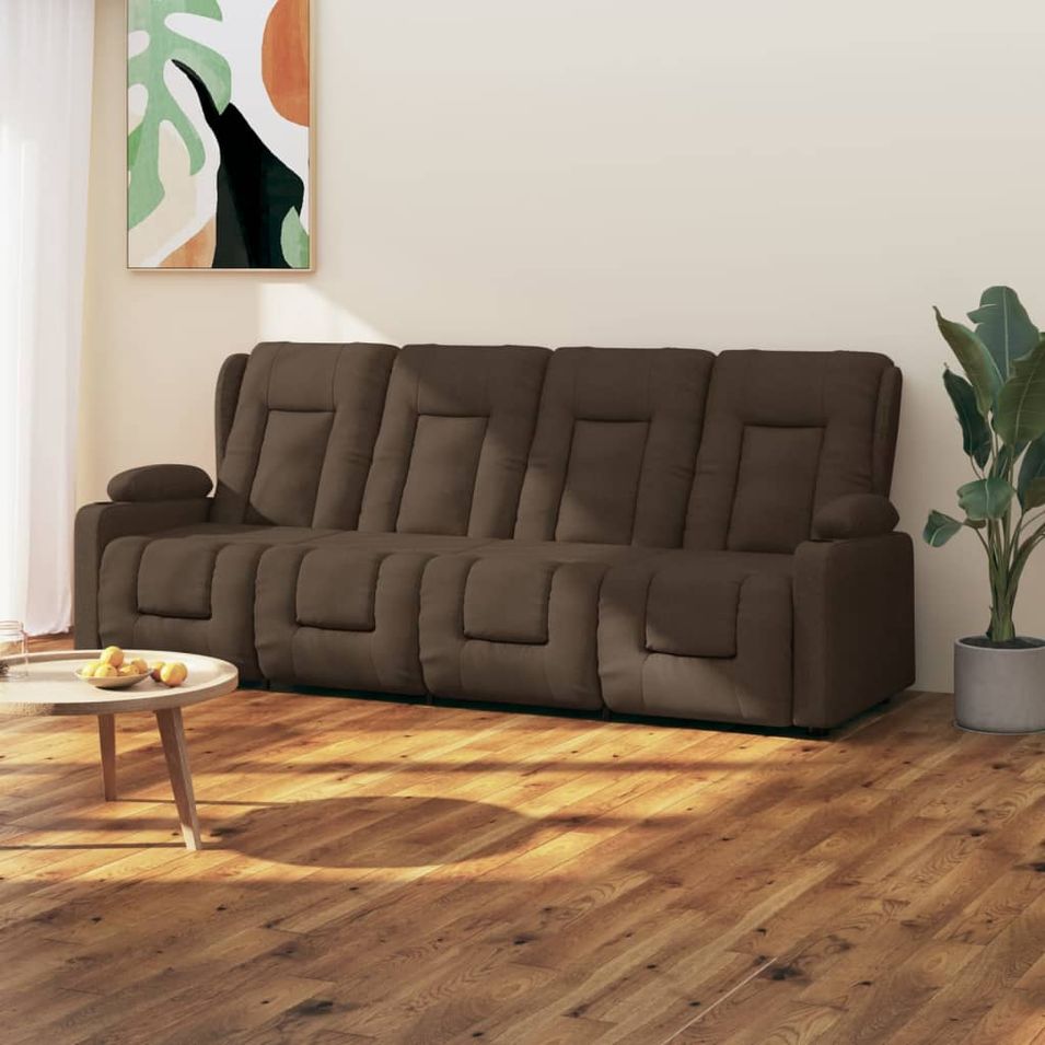 Fauteuil de massage inclinable 4 places porte-gobelets Marron 4 - Photo n°1