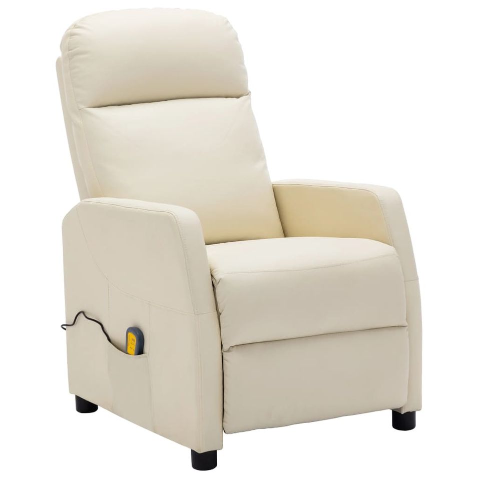 Fauteuil de massage inclinable Blanc Similicuir Maestro - Photo n°1