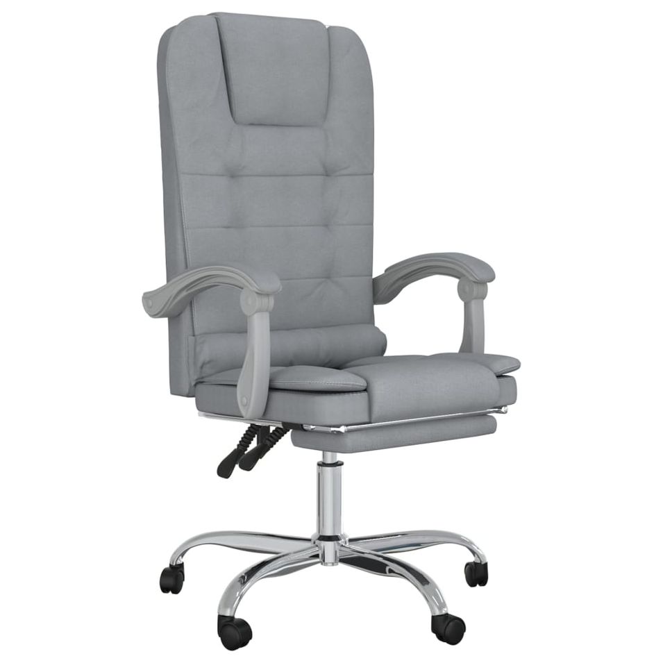 Fauteuil de massage inclinable de bureau Gris clair Tissu - Photo n°1