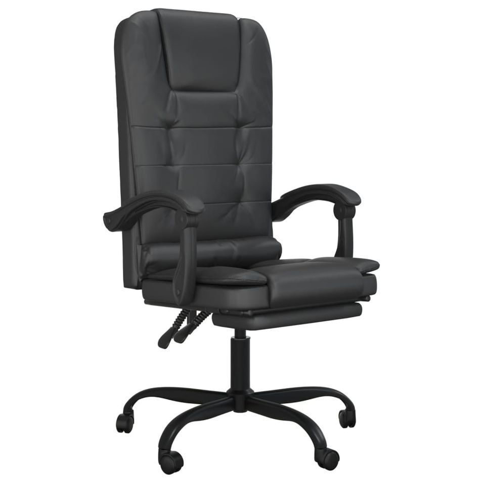 Fauteuil de massage inclinable de bureau Noir Similicuir - Photo n°1