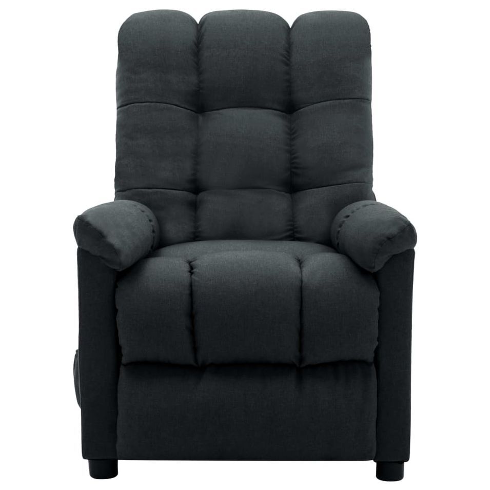 Fauteuil de massage inclinable électrique Gris foncé Tissu Louma - Photo n°1