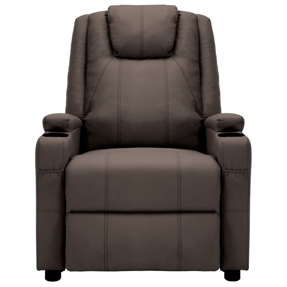 Fauteuil de massage inclinable électrique Marron Similicuir Kifa - Photo n°1