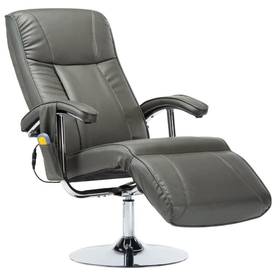 Fauteuil de massage inclinable électrique simili cuir gris Detane - Photo n°1