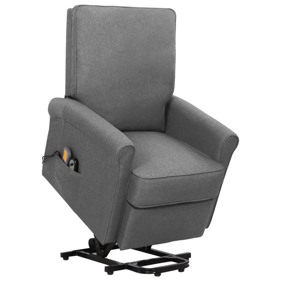 Fauteuil de massage inclinable Gris clair Tissu 17 - Photo n°1
