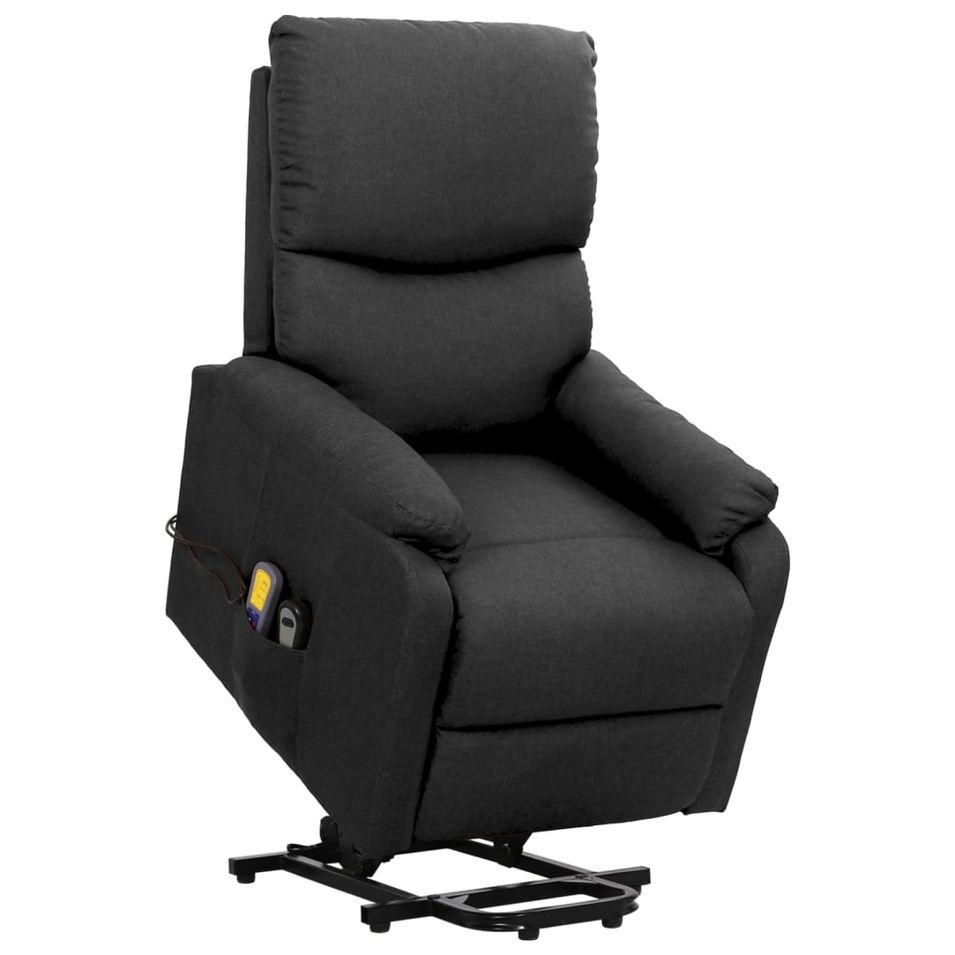 Fauteuil de massage inclinable Gris foncé Tissu - Photo n°1