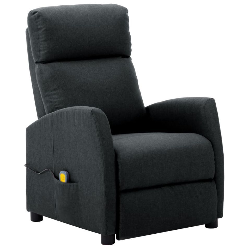 Fauteuil de massage inclinable Gris foncé Tissu 9 - Photo n°1