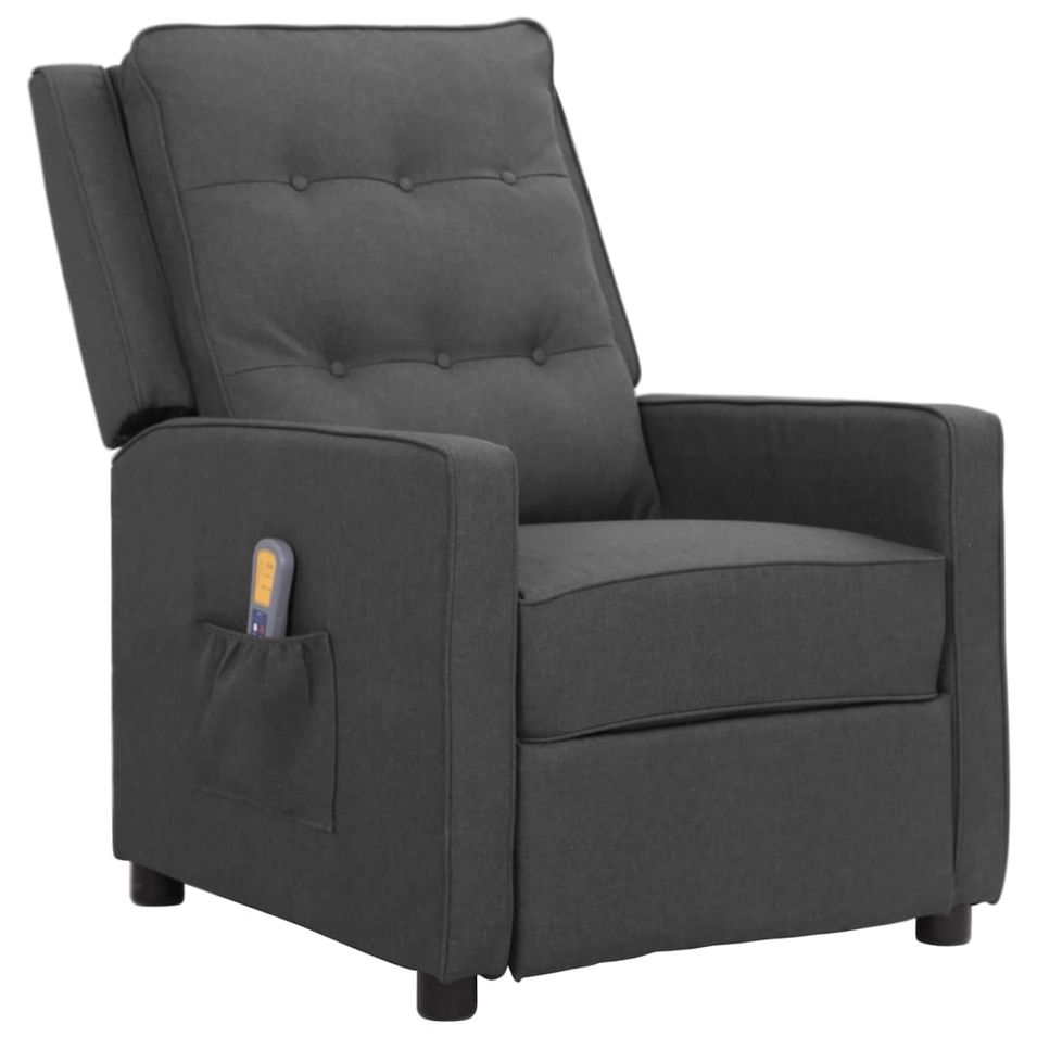 Fauteuil de massage inclinable Gris foncé Tissu 5 - Photo n°1
