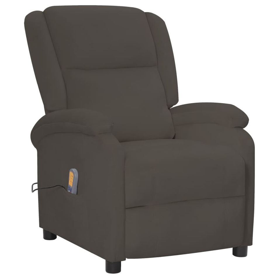 Fauteuil de massage inclinable Gris foncé Velours - Photo n°1