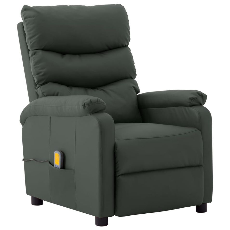Fauteuil de massage inclinable Gris Similicuir - Photo n°1