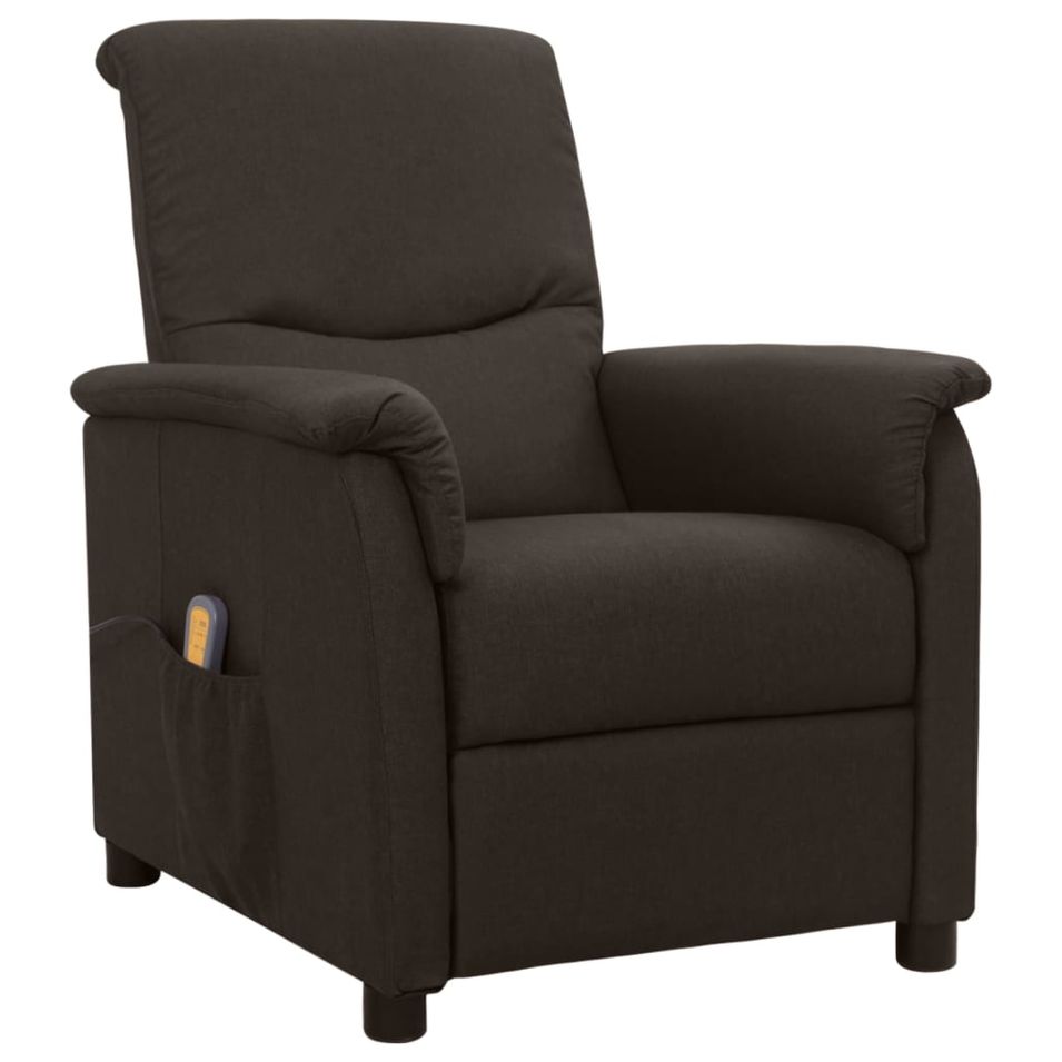 Fauteuil de massage inclinable Marron foncé Tissu 13 - Photo n°1