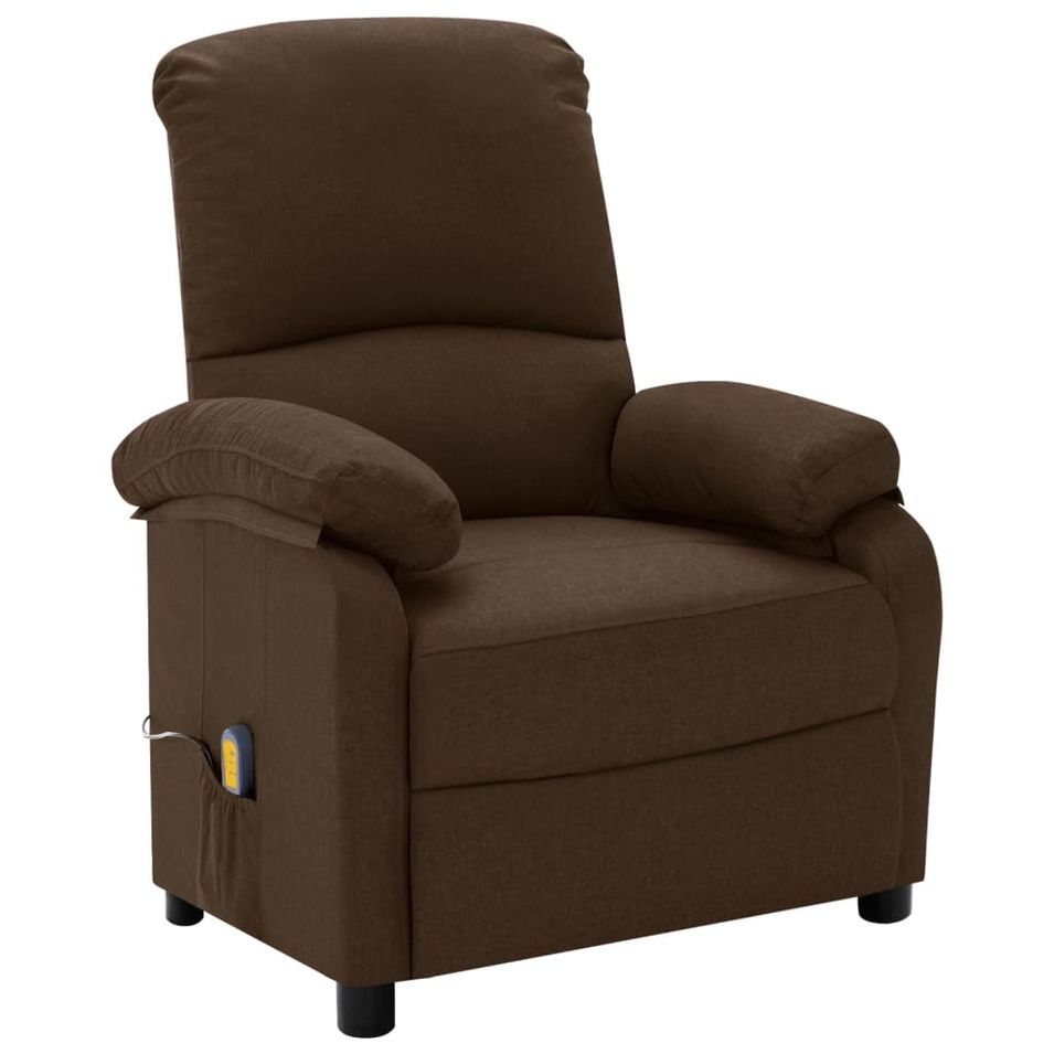 Fauteuil de massage inclinable Marron foncé Tissu 8 - Photo n°1