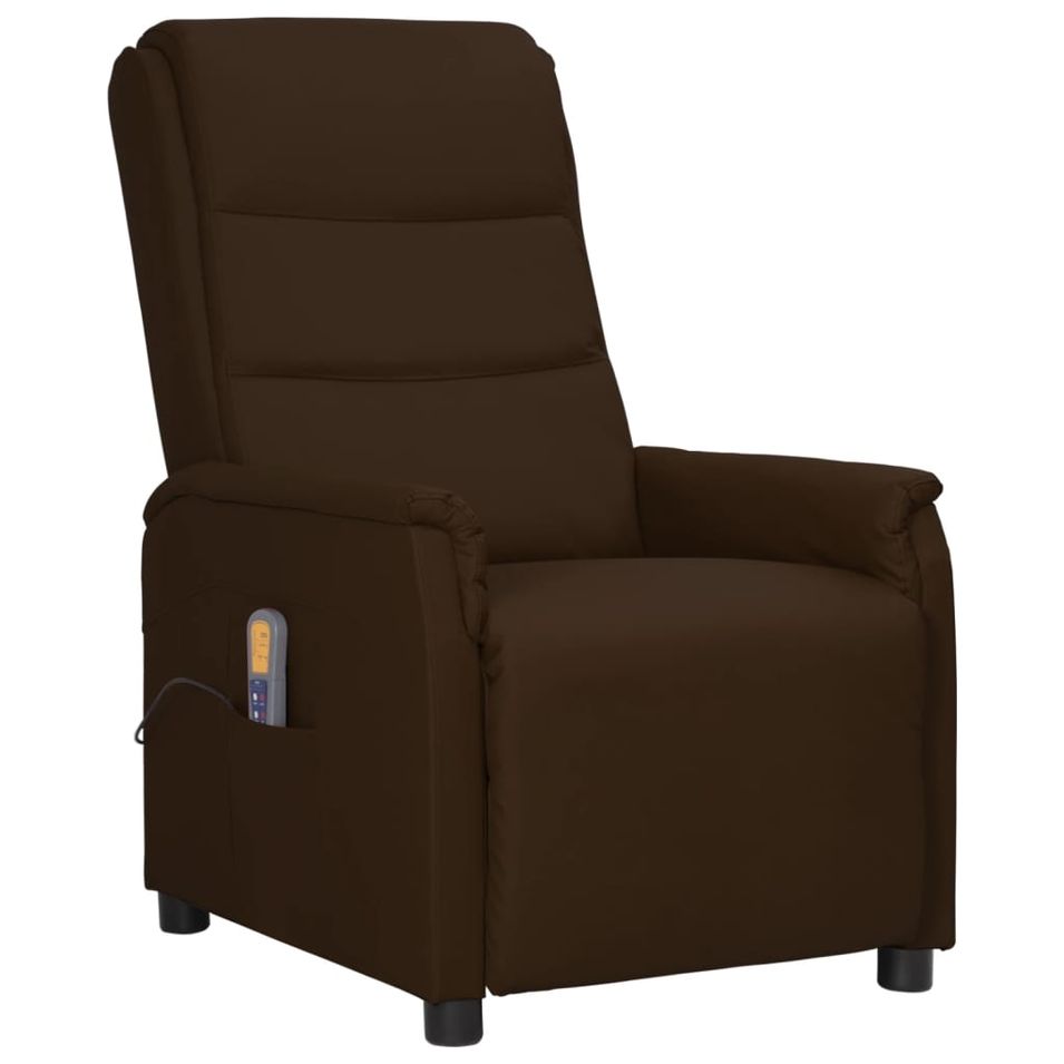 Fauteuil de massage inclinable Marron Similicuir 4 - Photo n°1