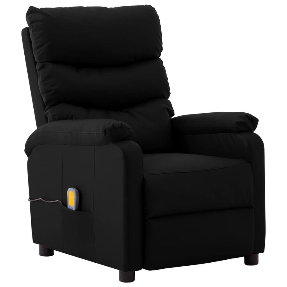 Fauteuil de massage inclinable Noir Similicuir 7 - Photo n°1