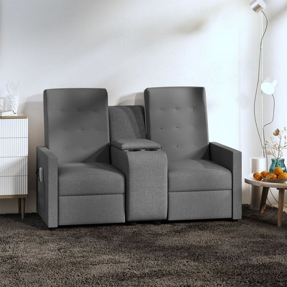 Fauteuil de massage inclinable porte-gobelet 2places Gris clair 3 - Photo n°1