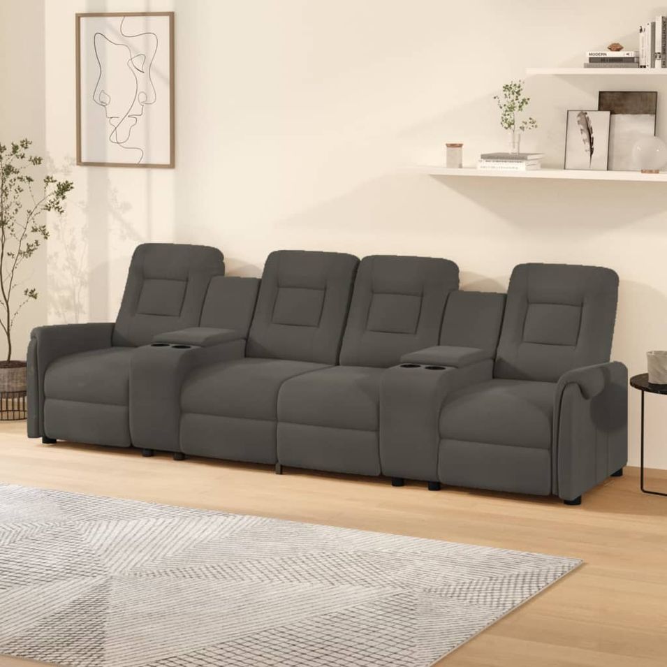 Fauteuil de massage inclinable porte-gobelet 4places Gris foncé 8 - Photo n°1