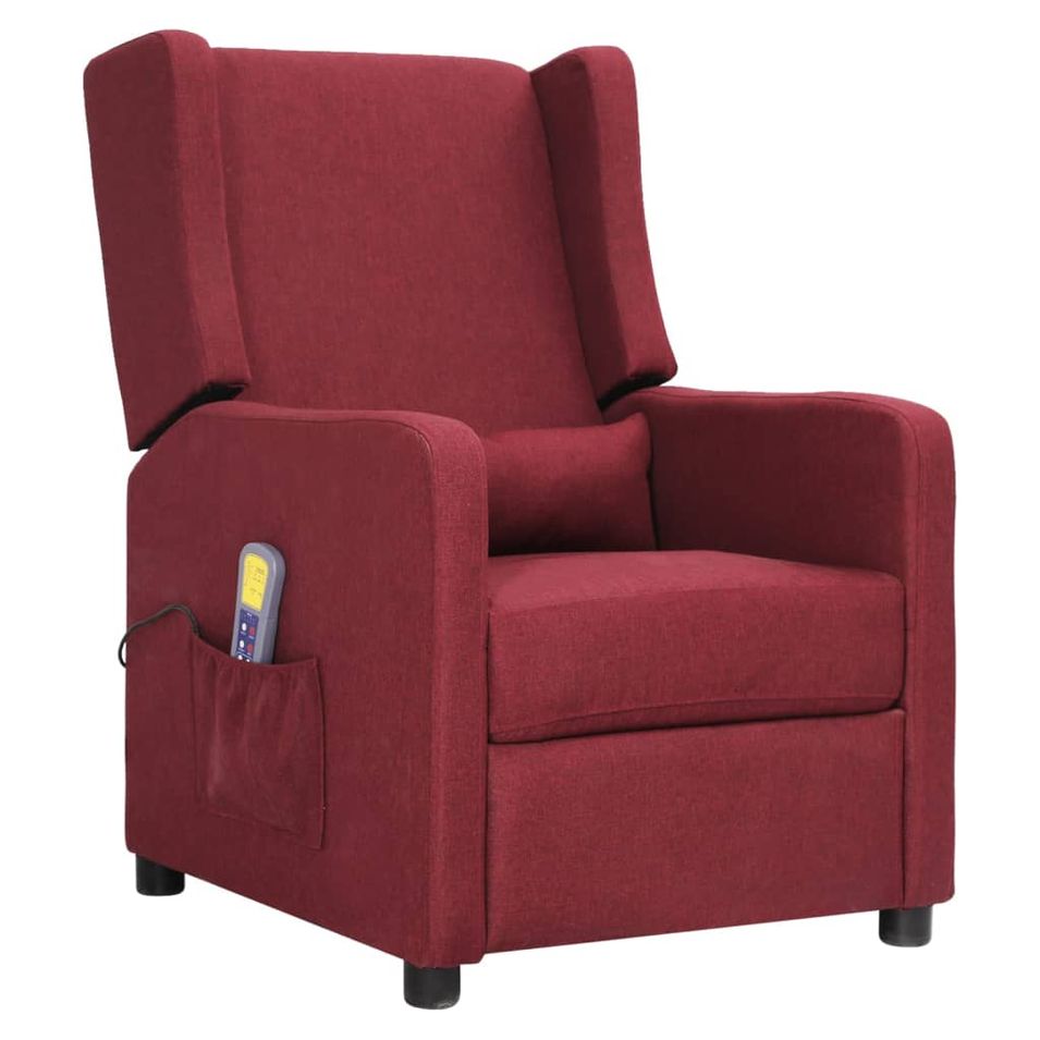 Fauteuil de massage inclinable Rouge bordeaux Tissu 5 - Photo n°1