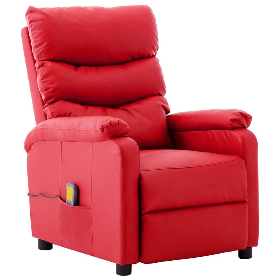 Fauteuil de massage inclinable Rouge Similicuir 6 - Photo n°1