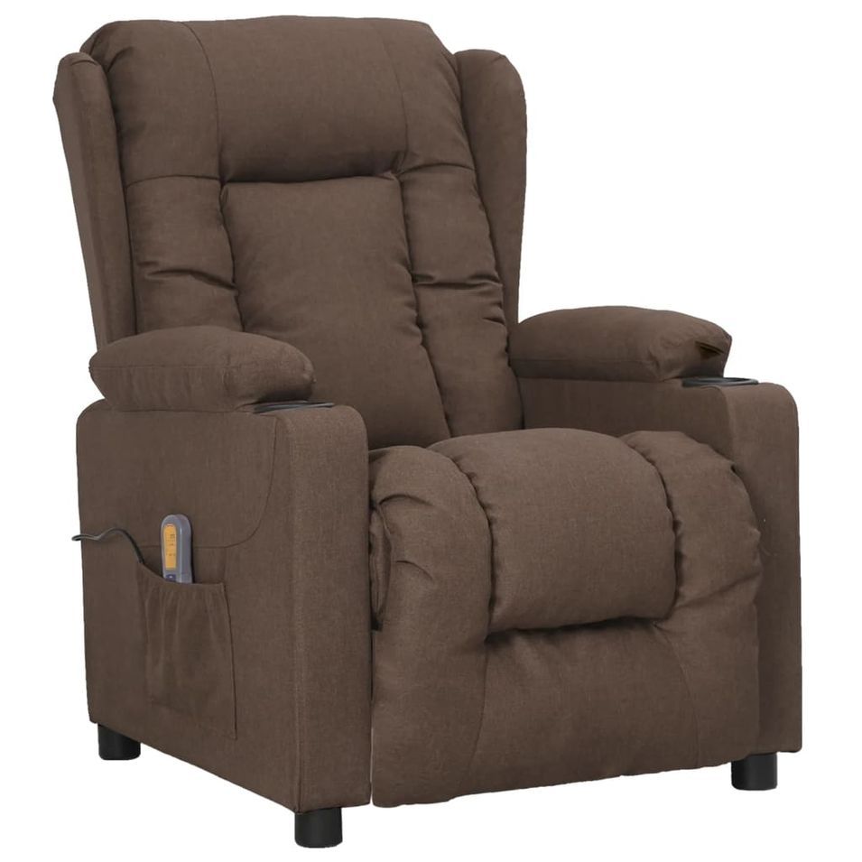 Fauteuil de massage inclinable Taupe Tissu - Photo n°1