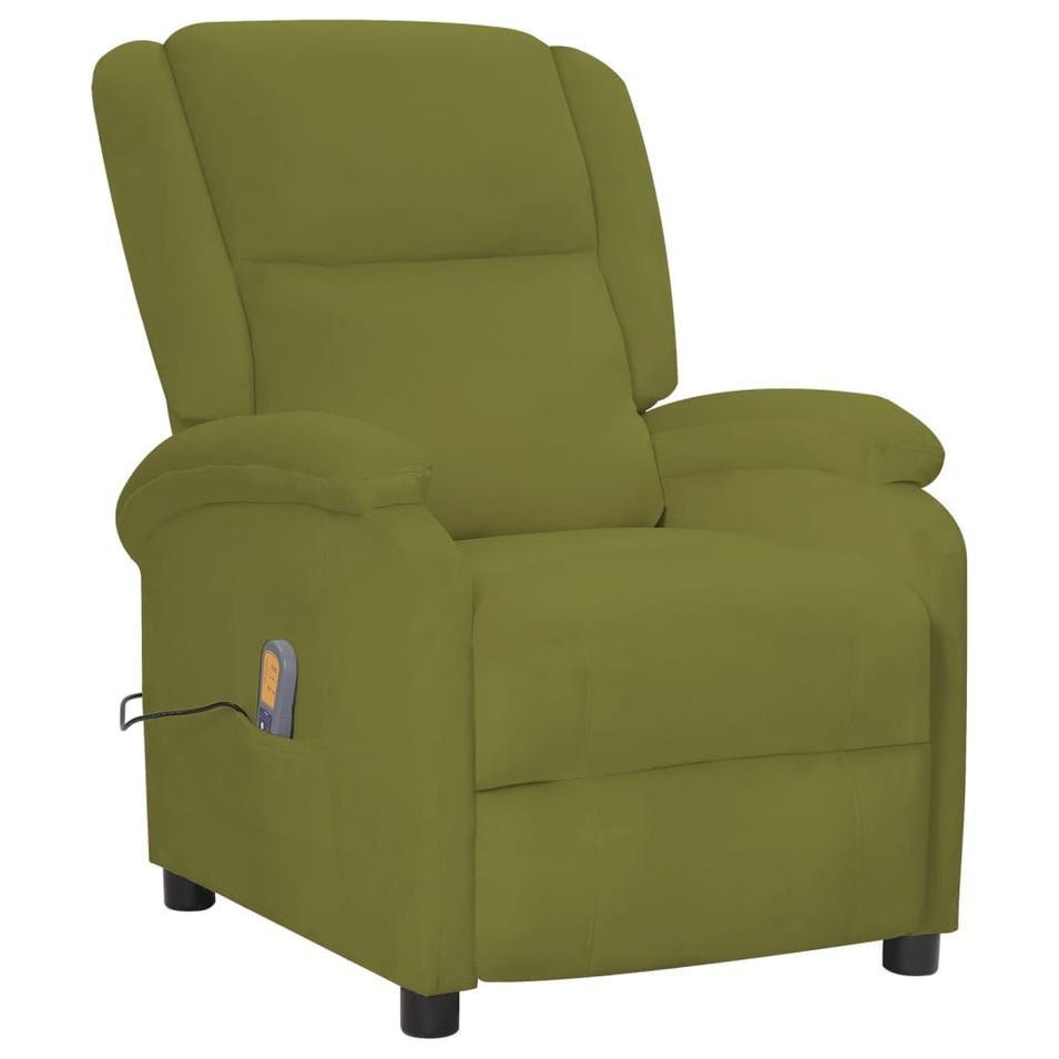 Fauteuil de massage inclinable Vert clair Velours - Photo n°1
