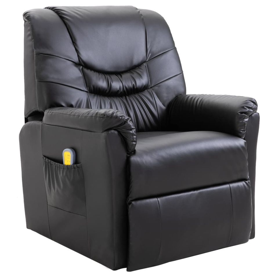 Fauteuil de massage Noir Similicuir 3 - Photo n°1