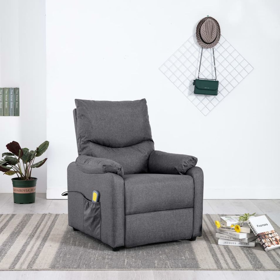 Fauteuil de massage TV Gris foncé Tissu - Photo n°1