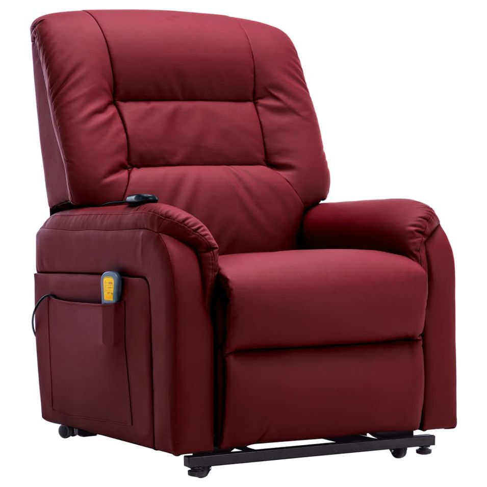Fauteuil de relaxation électrique inclinable simili cuir bordeaux Boluxe - Photo n°1
