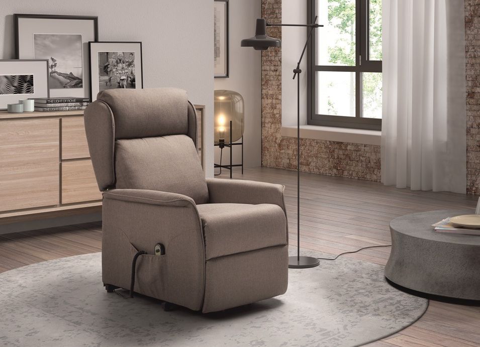 Fauteuil de relaxation électrique tissu Oka - Photo n°1