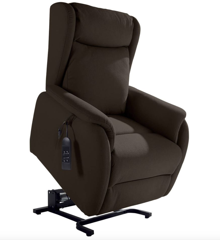 Fauteuil de relaxation et releveur 2 moteurs en nubuck 2 moteurs électriques Biza - Photo n°1