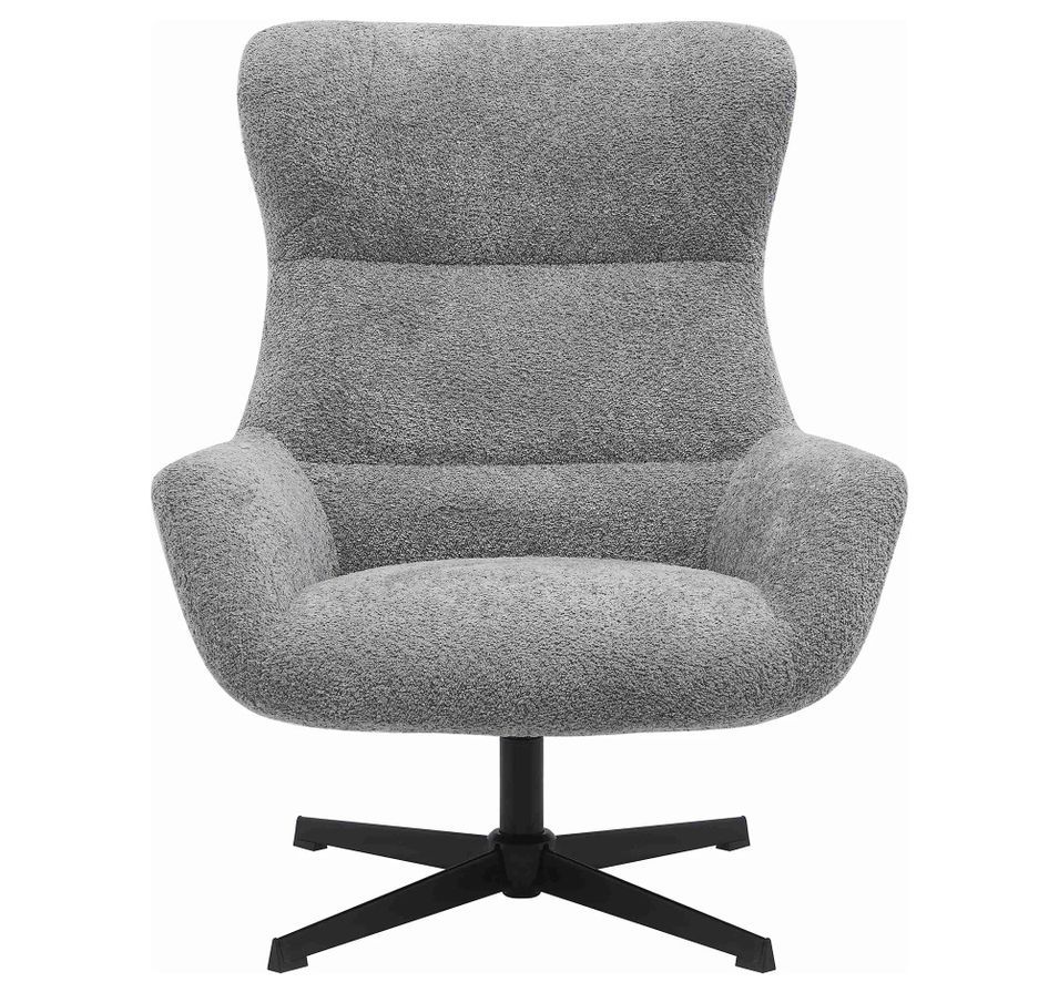 Fauteuil design pivotant à 360º BUDA – Tissu doux et texturé - Photo n°1