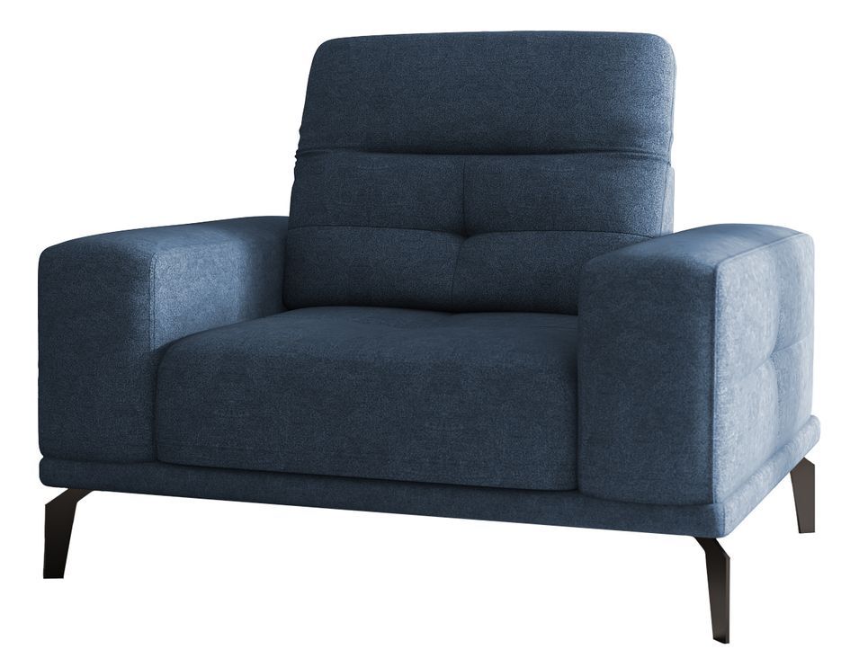 Fauteuil design tissu bleu clair Torpille 125 cm - Photo n°1
