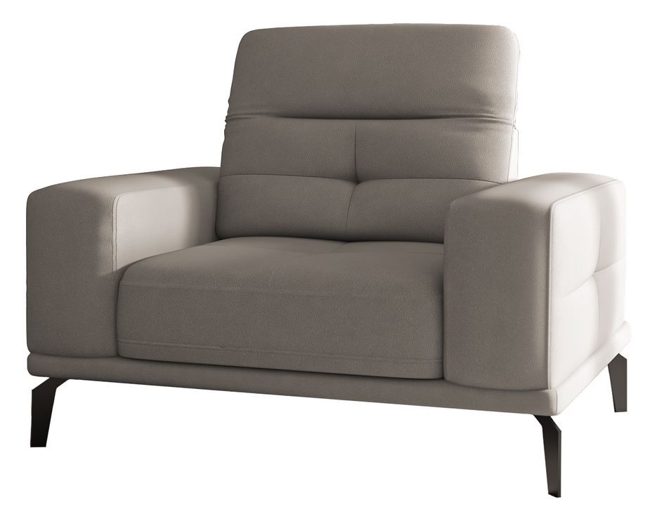 Fauteuil design tissu doux marron clair Torpille 125 cm - Photo n°1